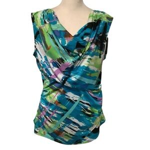 Peck & Peck Multicolor Abstract Blouse BRAND NEW Size L